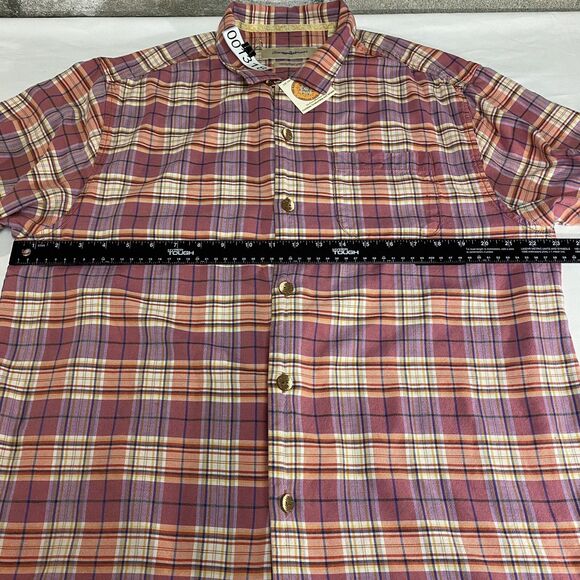 Tommy Bahama Shirt Men Large Pinks Pastel Plaid Loop Collar Silk Preppy Outdoors - Picture 12 of 16
